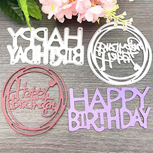 3 Set Die Cuts For Card Making, Yifarube Happy Birthday Metal Letter Cutting Dies Card Making Supplies Diy Die For Scrapbooking Photo Album Paper Decorative #TOP5