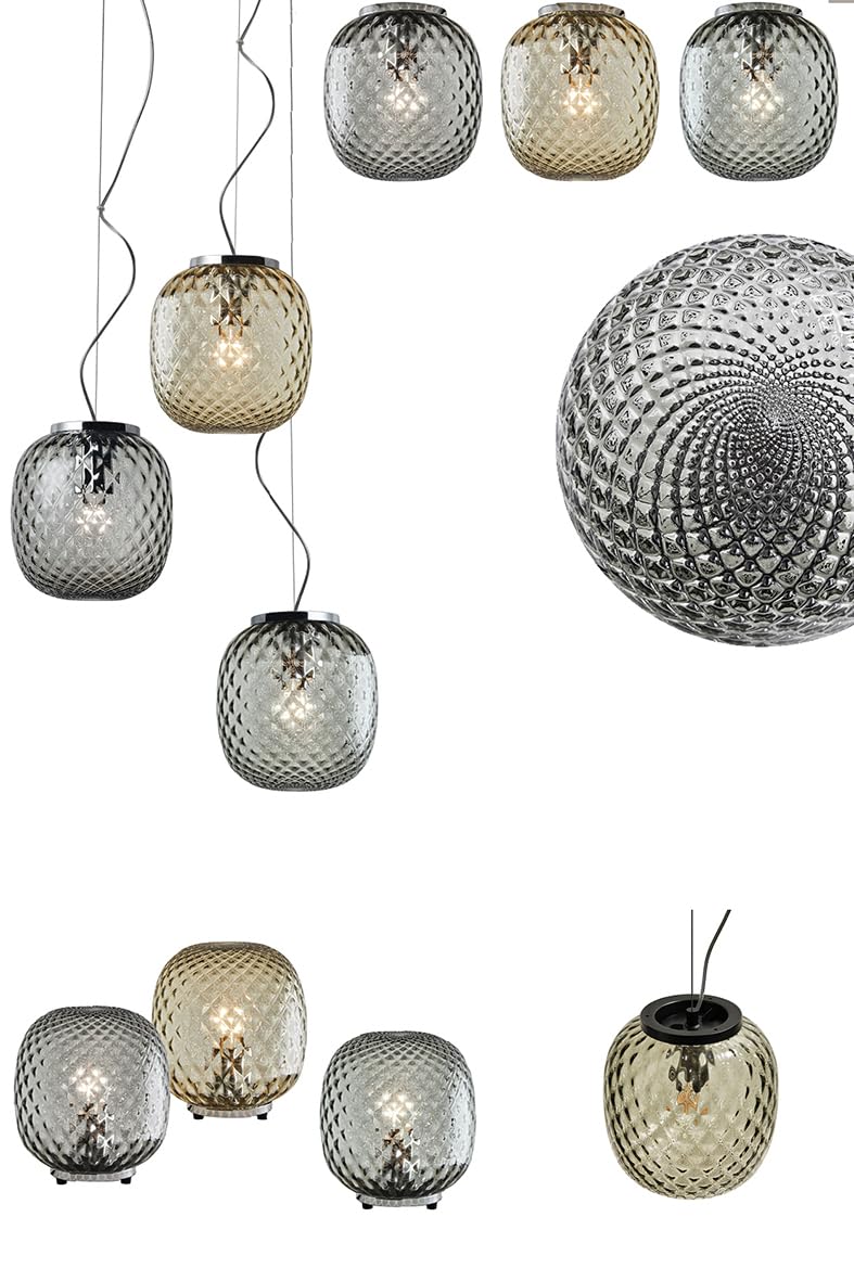 Oban czarna lampa sufitowa z balonem z dmuchanego szkła olejowego, E27, 75 W, grupa Rossini