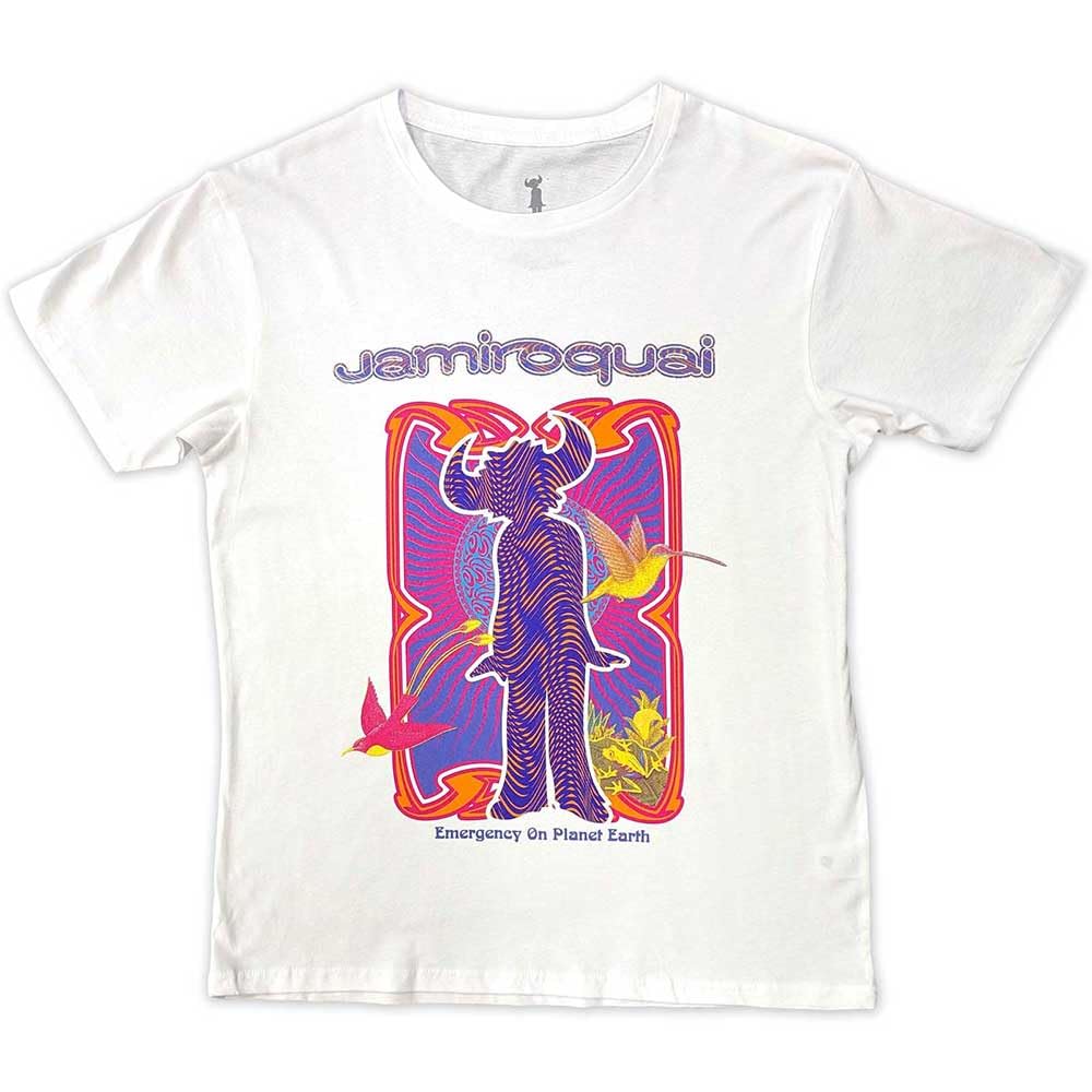 Rock Off Officially Licensed Products Men's White Jamiroquai Emergency Logo T Shirt S
