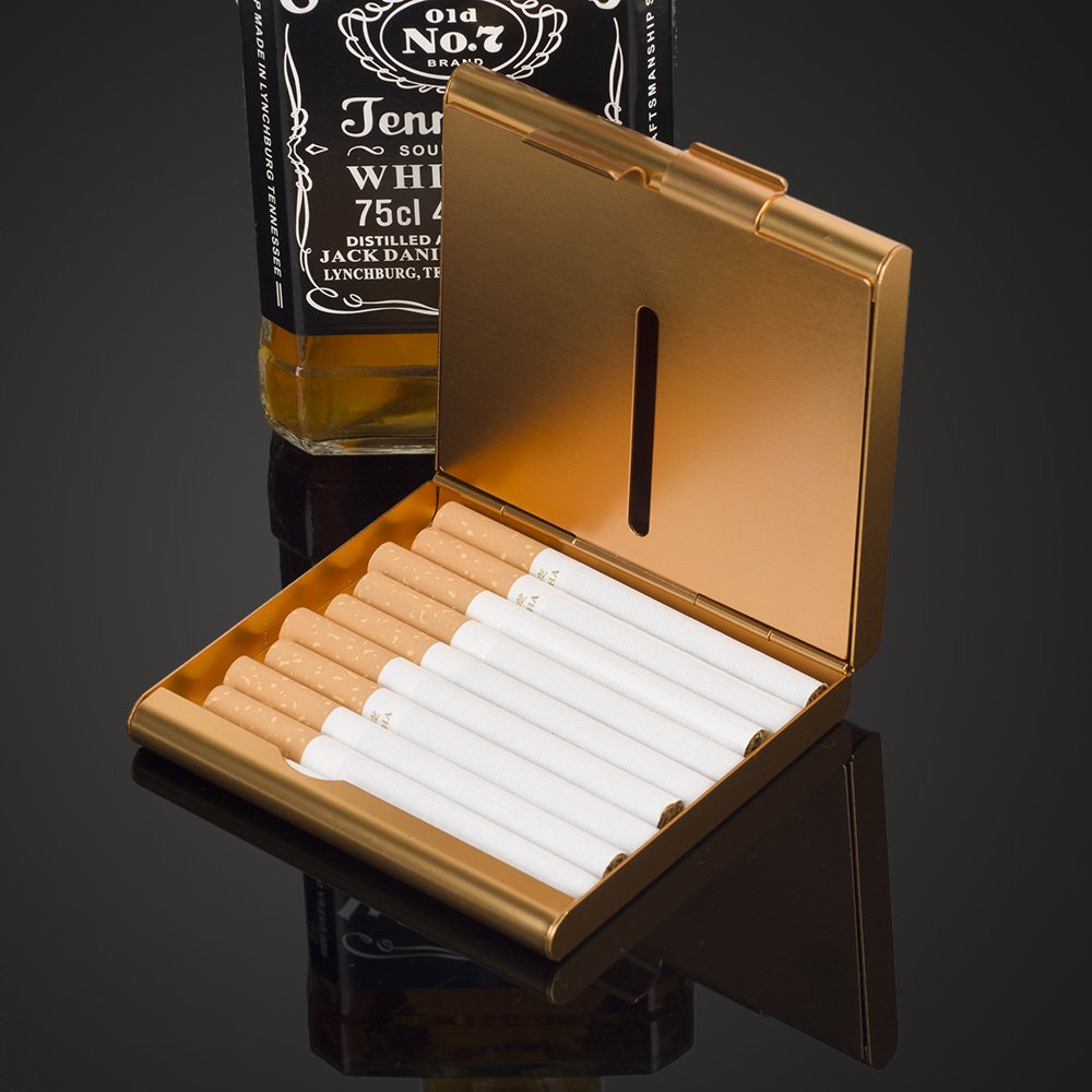 laifu cigarette case Amazon.com: Aluminum Metal Cigarette Case Card Case Holder for 20  Cigarettes (Black) : Health & Household