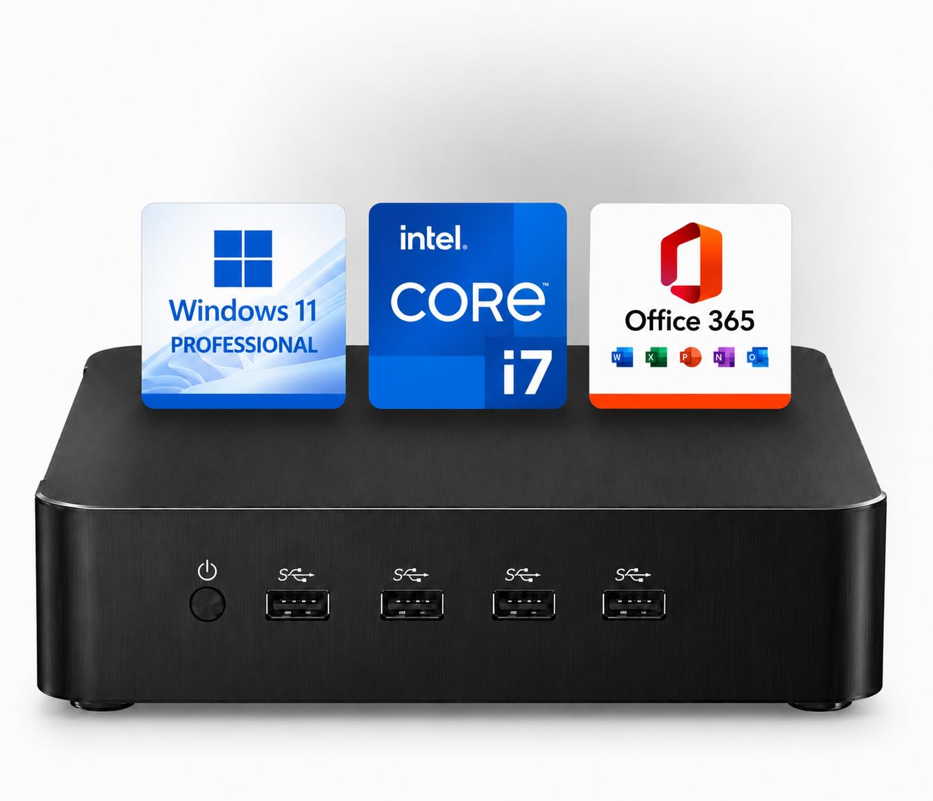 Mini PC Desktop NUOVO Ultra Compatto • Intel Core i7 • 8GB RAM • SSD 256GB • Windows 11 Pro + Office • WiFi + Bluetooth • Ideale per Ufficio, Studio, Smart Working • Garanzia 2 Anni