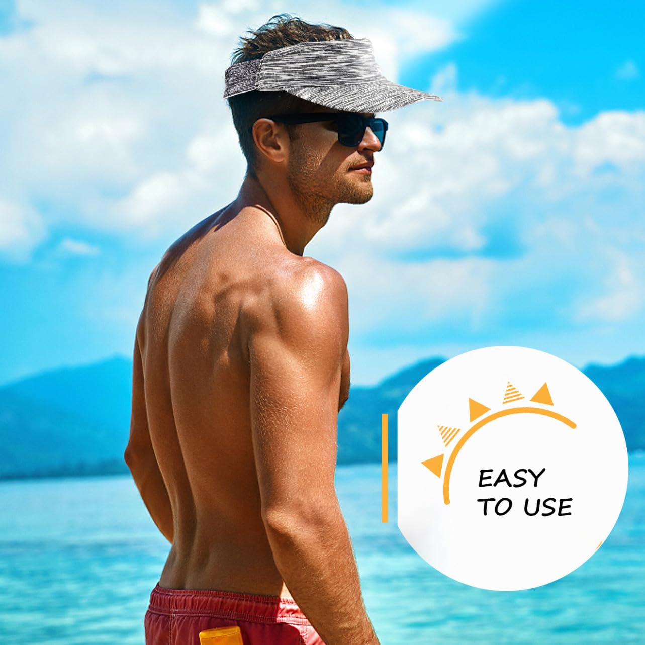 LIFKOME 3pezzi Cappello Visiera Sole Unisex Protezione Uv Per Attività All Per e
