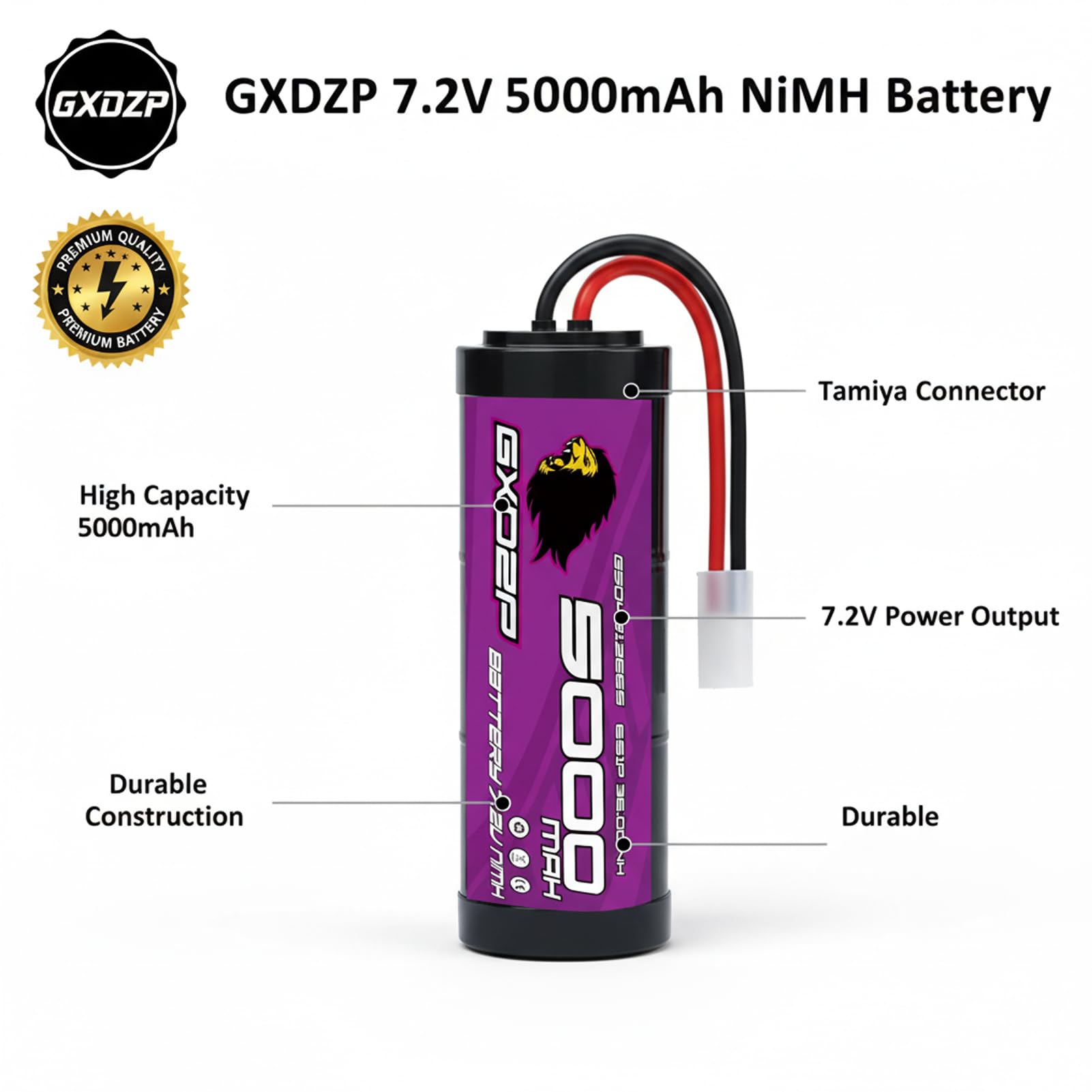 Amazon.co.jp: GXDZP ニッケル水素バッテリー 7.2V 5000mAh タミヤ