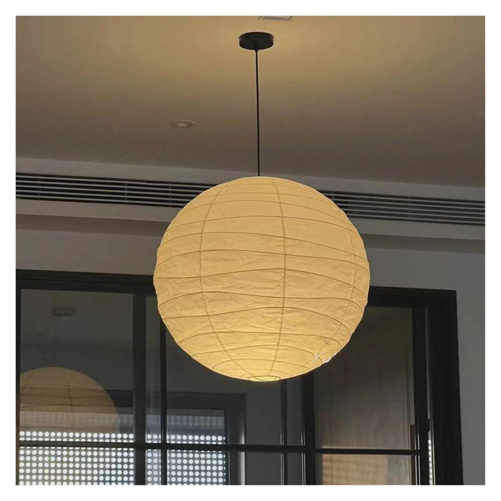 Lampion papierowy w stylu japońskim do sypialni, ciepła atmosfera, lampa wisząca do salonu, żyrandol ryżowy (3 kolory, średnica 60 cm)