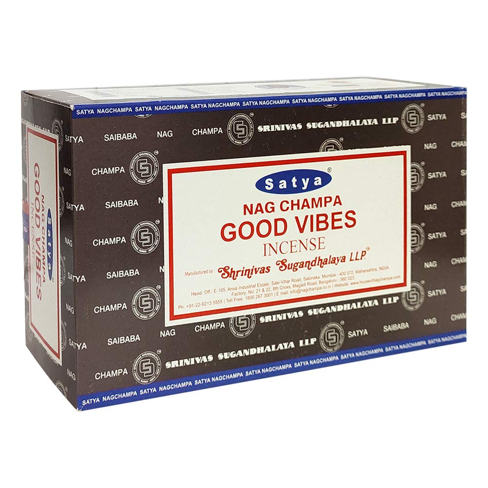 Good Vibes Räucherstäbchen und Räucherstäbchenhalter Bundle Insence Satya Räucherstäbchen
