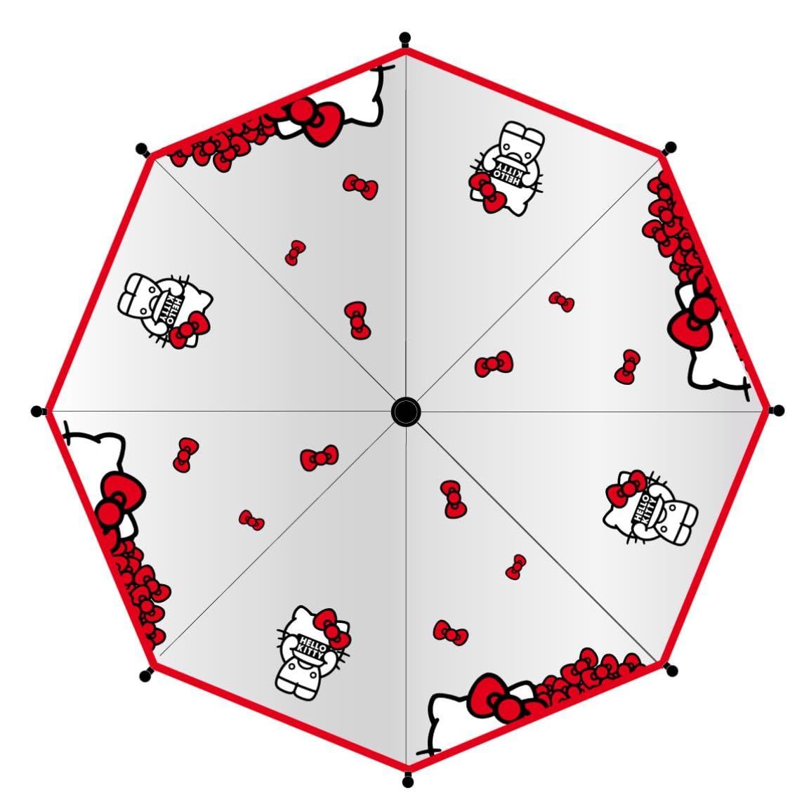 Manual Poe Adult Hello Kitty Umbrella - Clear Dome Design, Strong and Safe, with Hello Kitty Illustrations