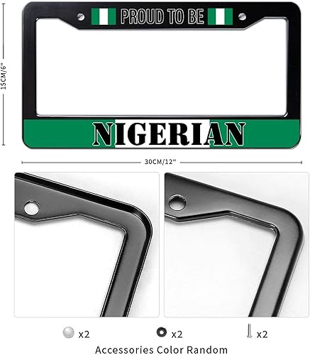 Miniatura 2 de Proud to Be - Marco de matrícula de Nigeria con bandera nigeriana, regalo de recuerdo de país, marco decorativo para placa de matrícula frontal de