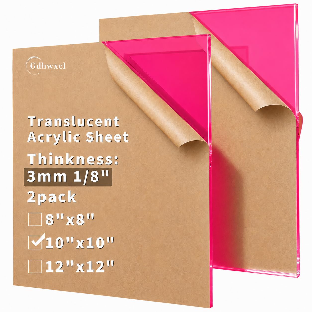 Translucent Acrylic Sheets - 2 Pack for Crafts & DIY -17 Translucent Acrylic Sheets - 2 Pack for Crafts & DIY -17