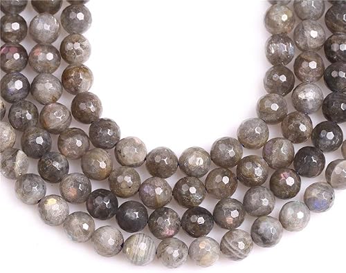 Miniatura 4 de JOE FOREMAN Cuentas de labradorita para hacer joyas, piedras preciosas naturales semipreciosas de 0.551 in, redondas de 15 pulgadas