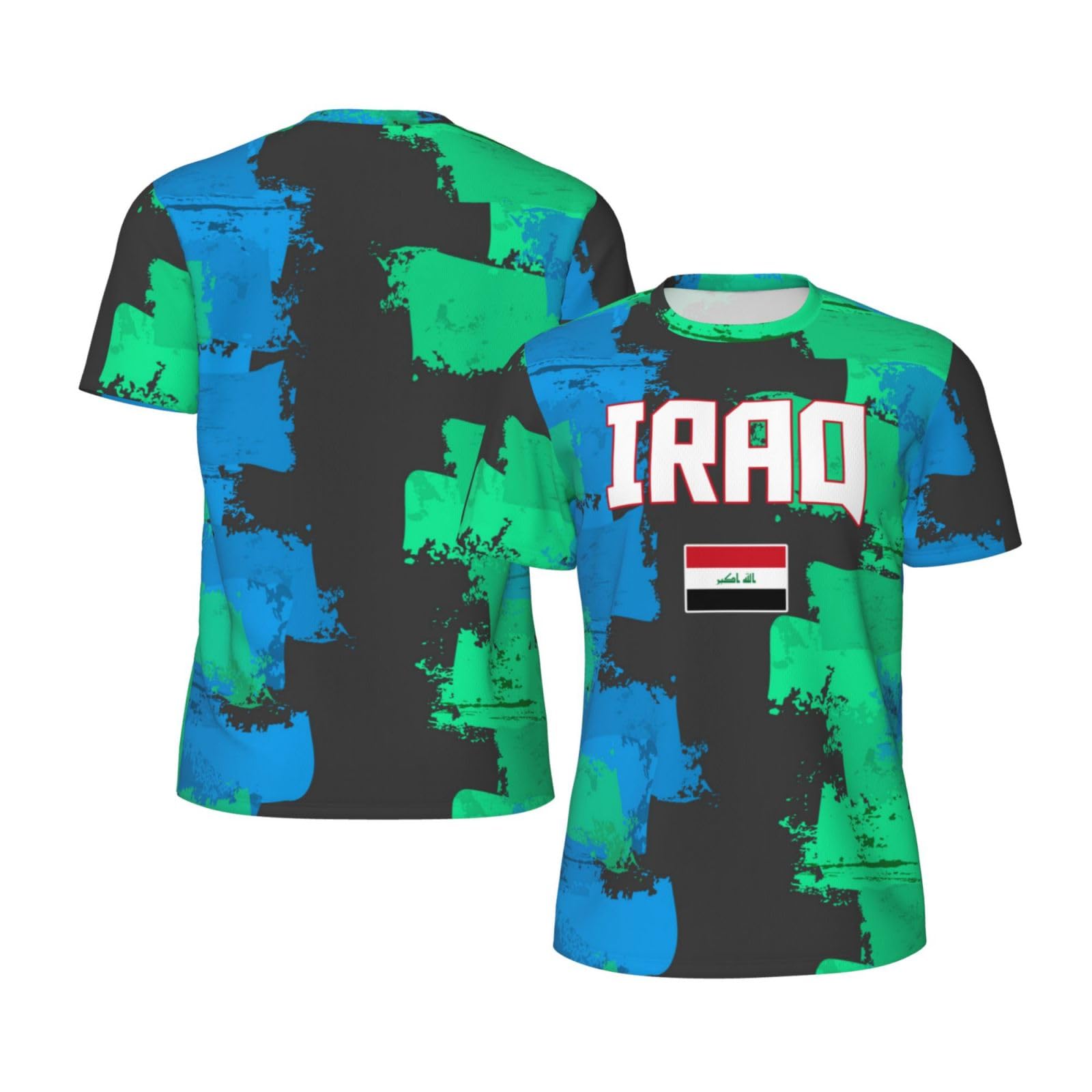DABOYOZHZH Iraq Flag Cool Iraqans (72) Sports Jersey Mesh T-Shirt 3D Print for Running Cycling Soccer Tennis Fitness Climbing Shirts