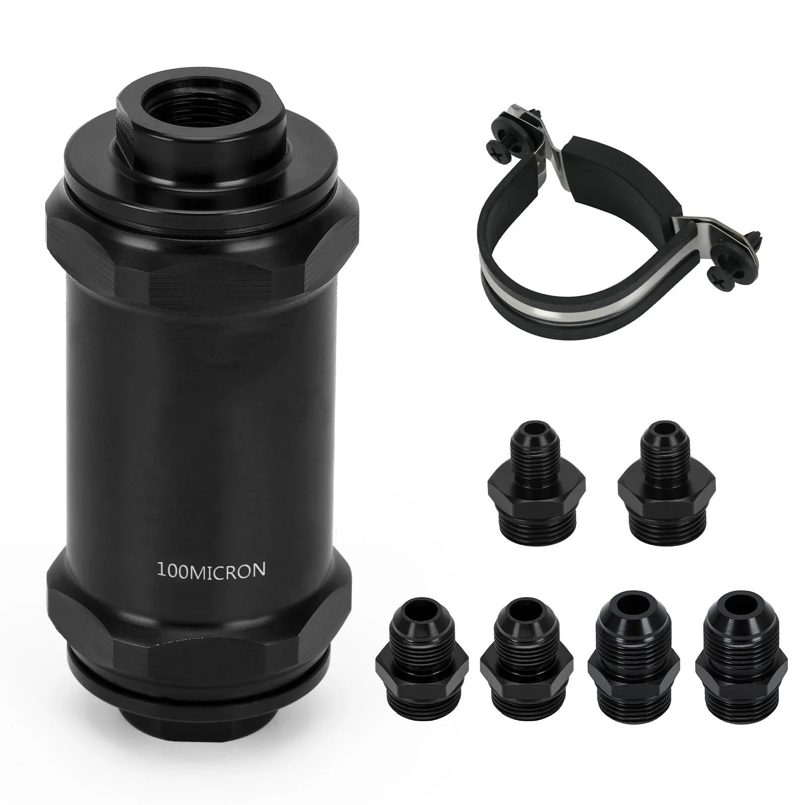 Filtro Diesel Gruppo filtro carburante nero serie AN per impieghi gravosi per flusso ad alto volume Elemento lavabile da 10 micron 100 Filtro Diesel per Auto(100 MICRON)