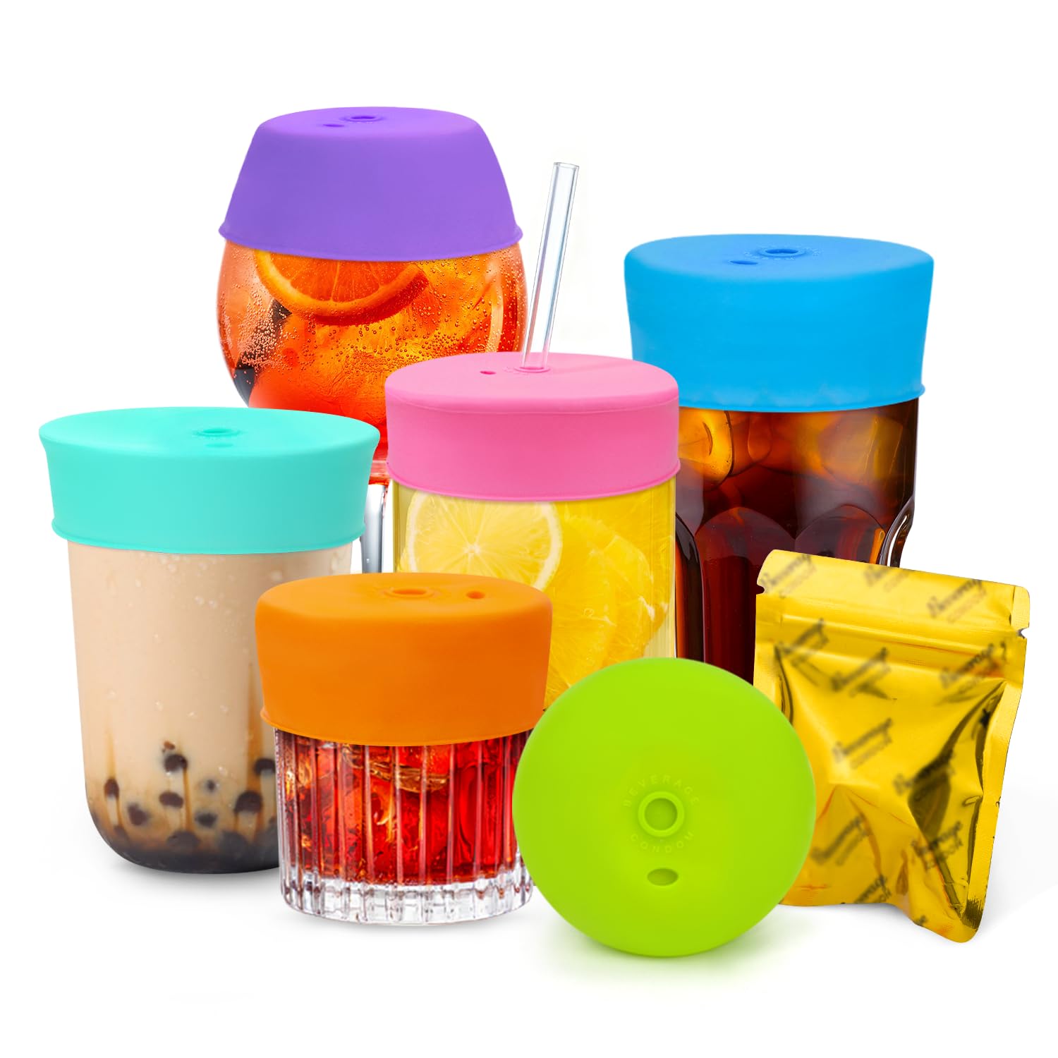 Drink Protection Cover | 100% Silicone and Reusable, Perfect for Parties, Bars or Clubs, Fits All Cup Sizes | Stop Worrying About Beverage Safety (6 Colors)