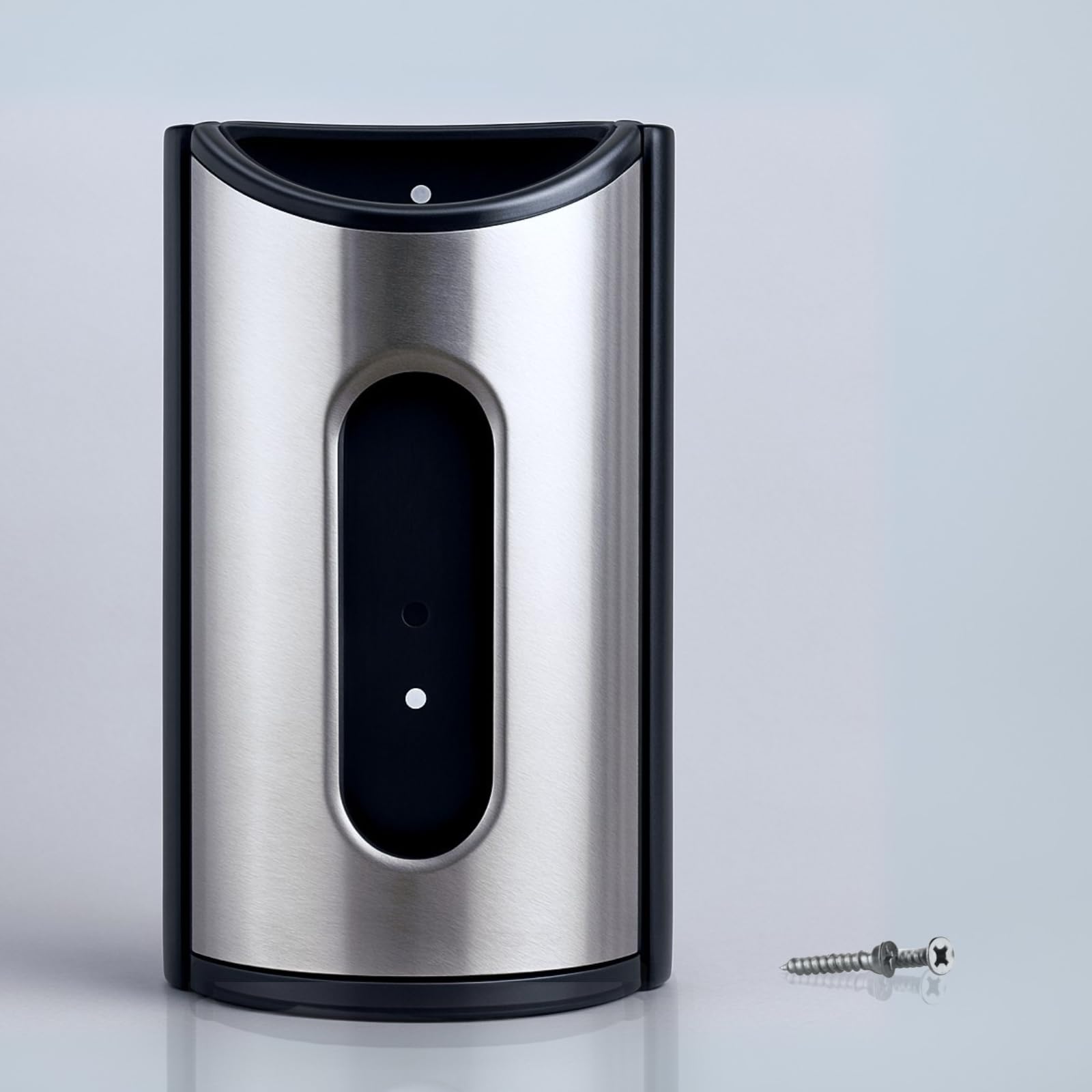 Dispenser di sacchetti di plastica in acciaio inox per cucina – Pratico supporto portaoggetti e organizer in acciaio inox 430, montaggio a parete o armadio, risparmio di spazio, contiene 15-20