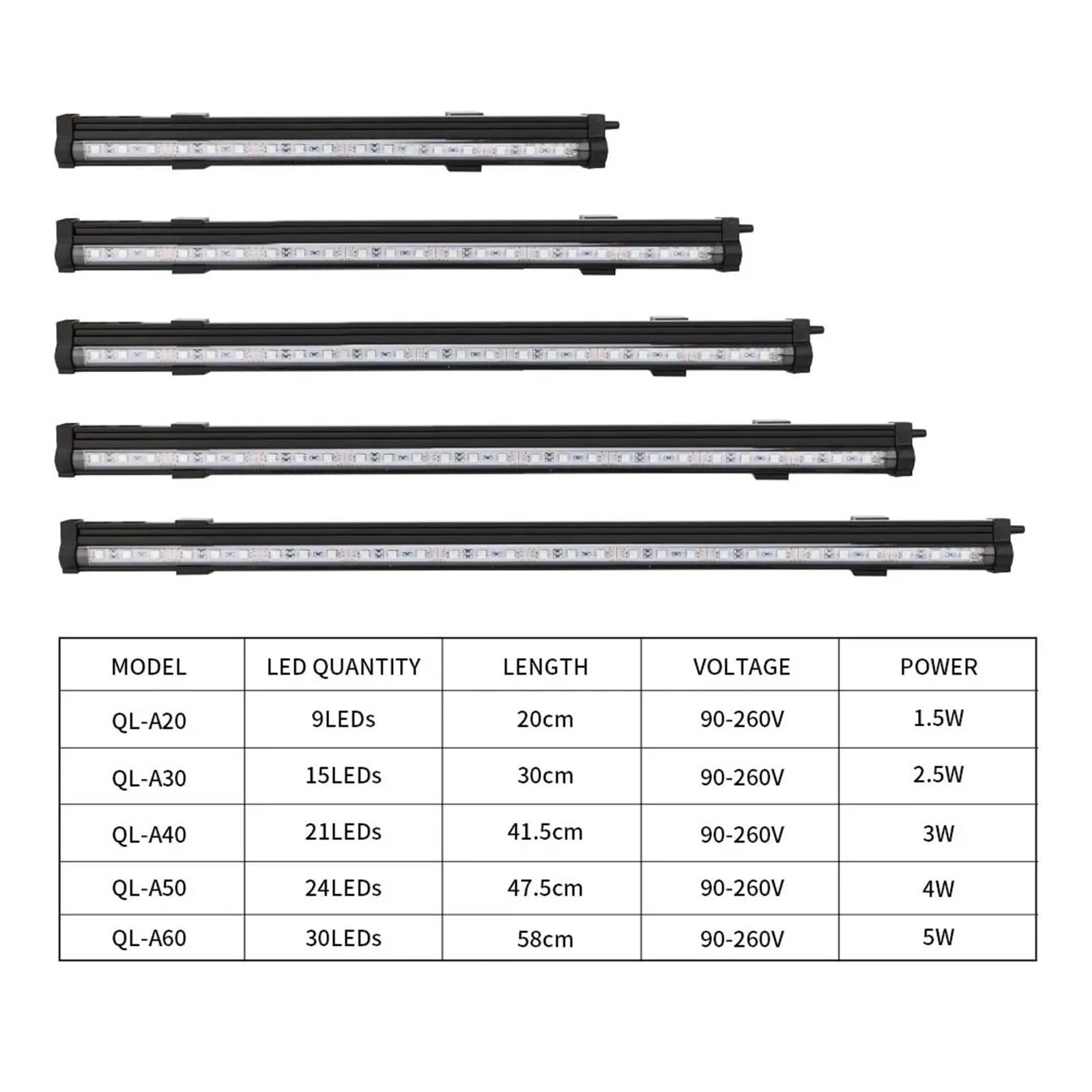 Lámpara de Burbujas de Aire LED de luz de Control Remoto de Acuario de 90-260 V 20-58 cm(SZD-A20RM,UK Plug)