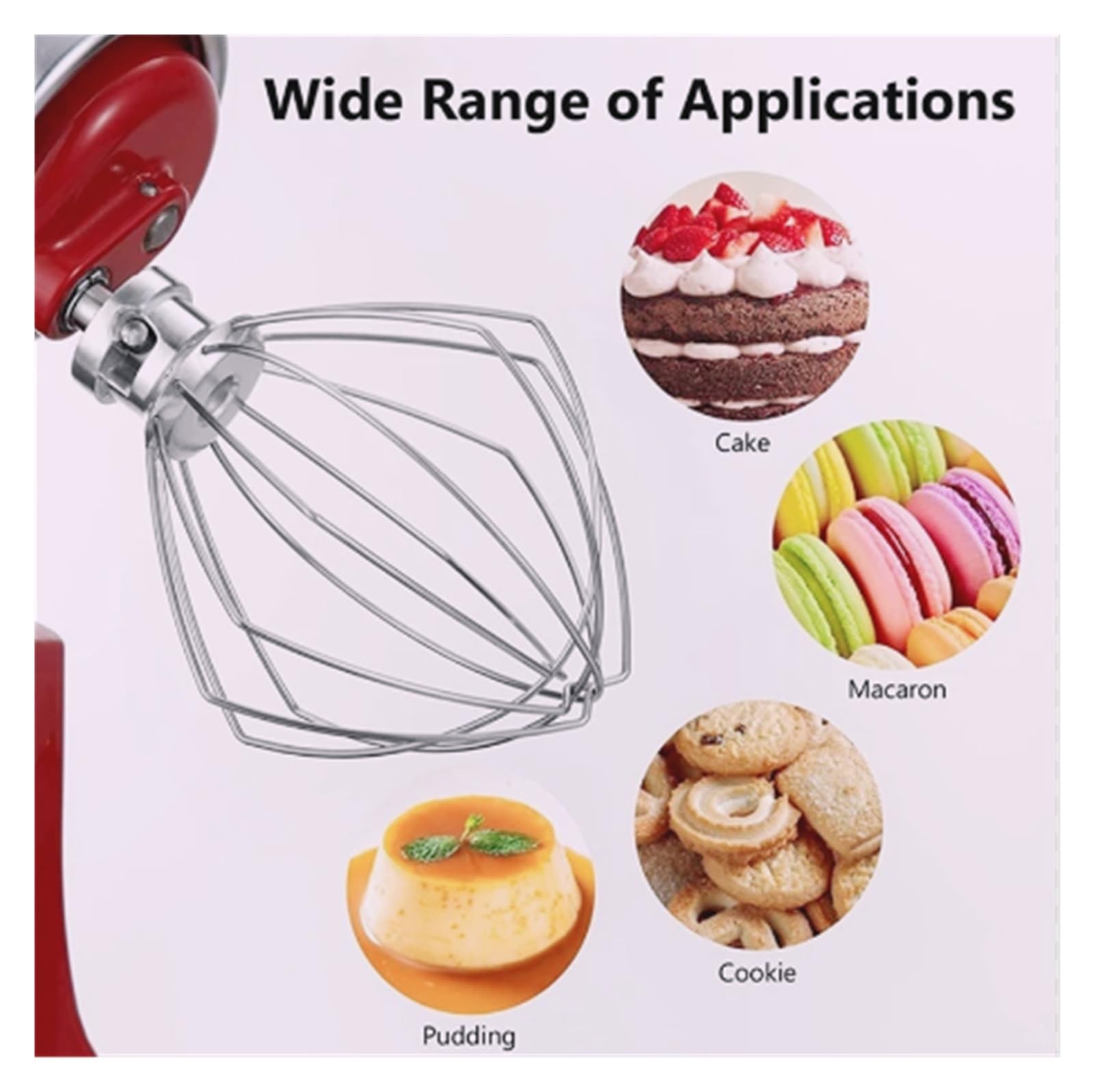 Set frusta a filo K5WW e gancio for impastare 5K7SDH, accessori di ricambio for l'attacco del mixer, compatibile con Kitchenaid 4.5-5QT il robot da cucina con testa inclinabile