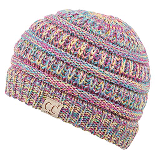 Image of C.C Hatsandscarf Kids Beanie Ages 2-5 Warm Chunky Thick Stretchy Knit Slouch Beanie Skull Hats (YJ-847-KIDS)