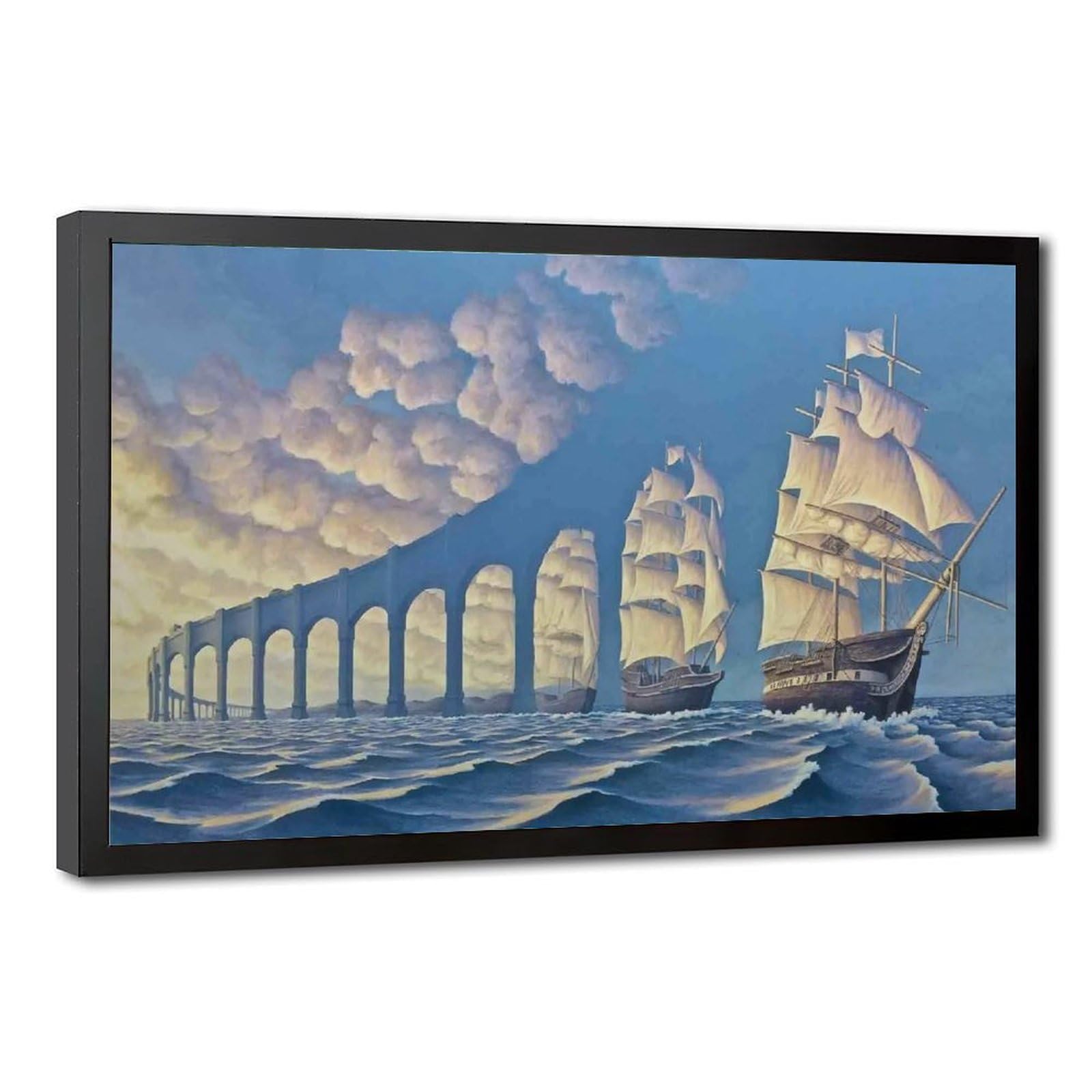 Bareronor Modern Ship Poster Canvas Poster Bedroom Decor Landscape Office Room Decor Gift 20" L X 30" W