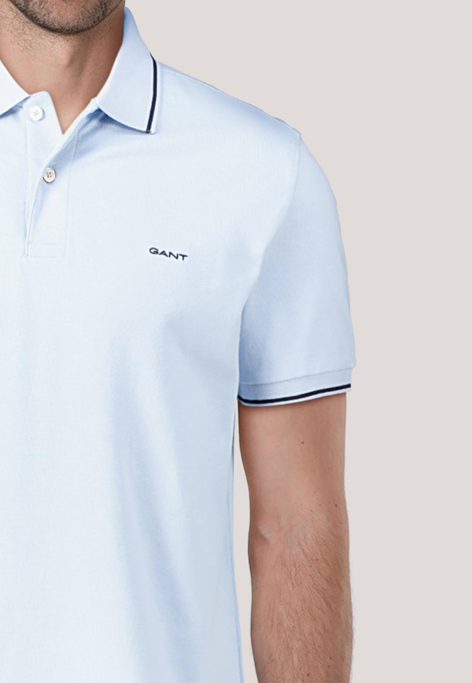 GANT Herren Poloshirt - MD. Summer Pique SS Rugger, Halbarm, Knopfleiste