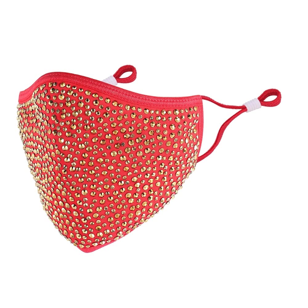 Designer Crystal Face mask! Machine Washable, Adjustable Ear Strap, Open Pocket, FREE Filter