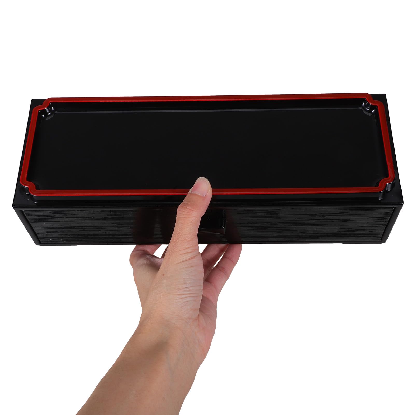 Operitacx Caja Organizadora para Palillos y Cubiertos de Madera Negra Diseño Japonés, Extraíble y Portátil, Contenedor para Almacenamiento Higiénico en Cocina, 1 Unidad