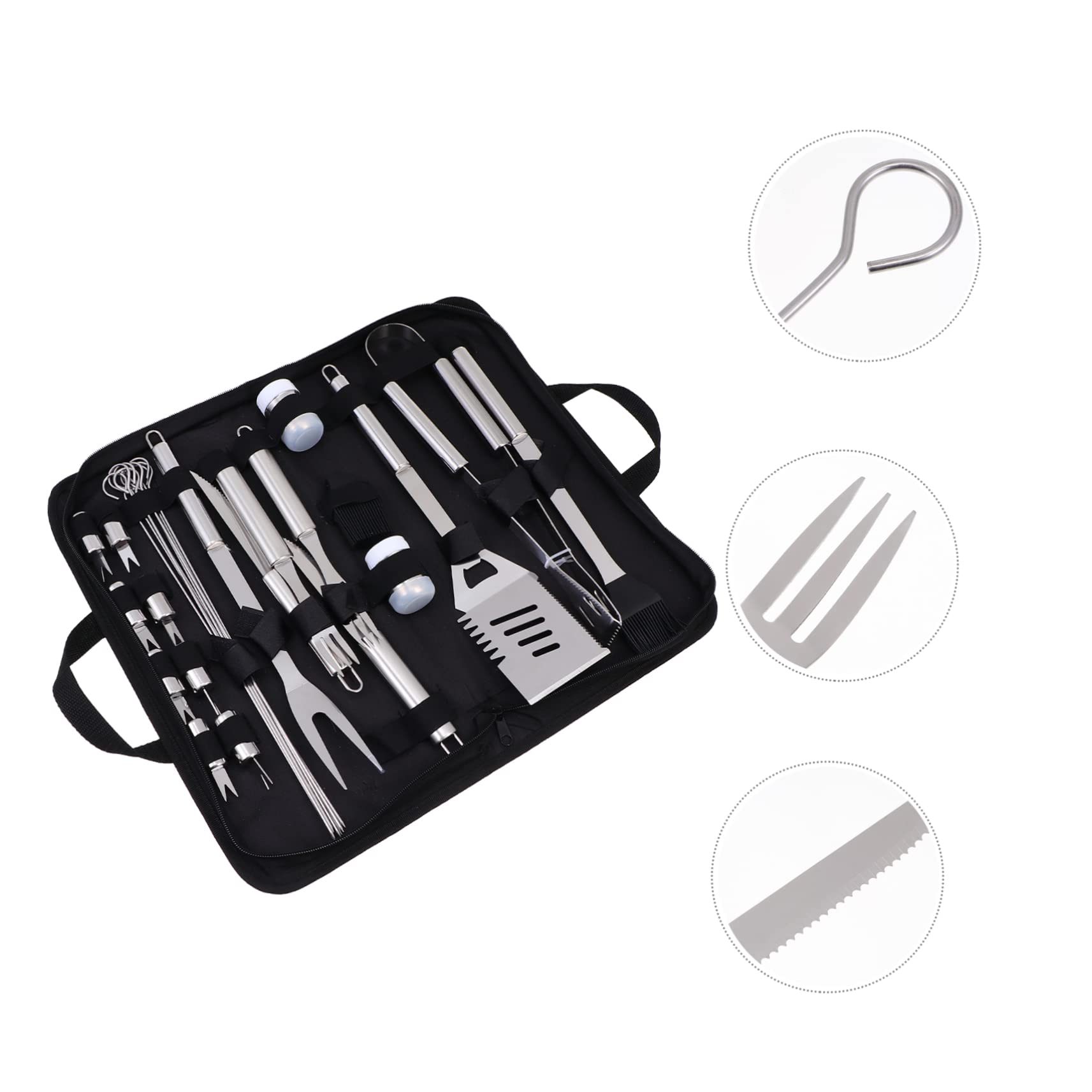 Abaodam Utensili Barbecue in Acciaio Inox Portatile Per Esterno g Grilliata Attrezzi Barbecue Borsa Organizer Picnic Campeggio