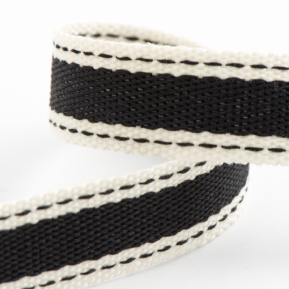 Cotton Twill Ribbon 15mm x 10 Metres - Black