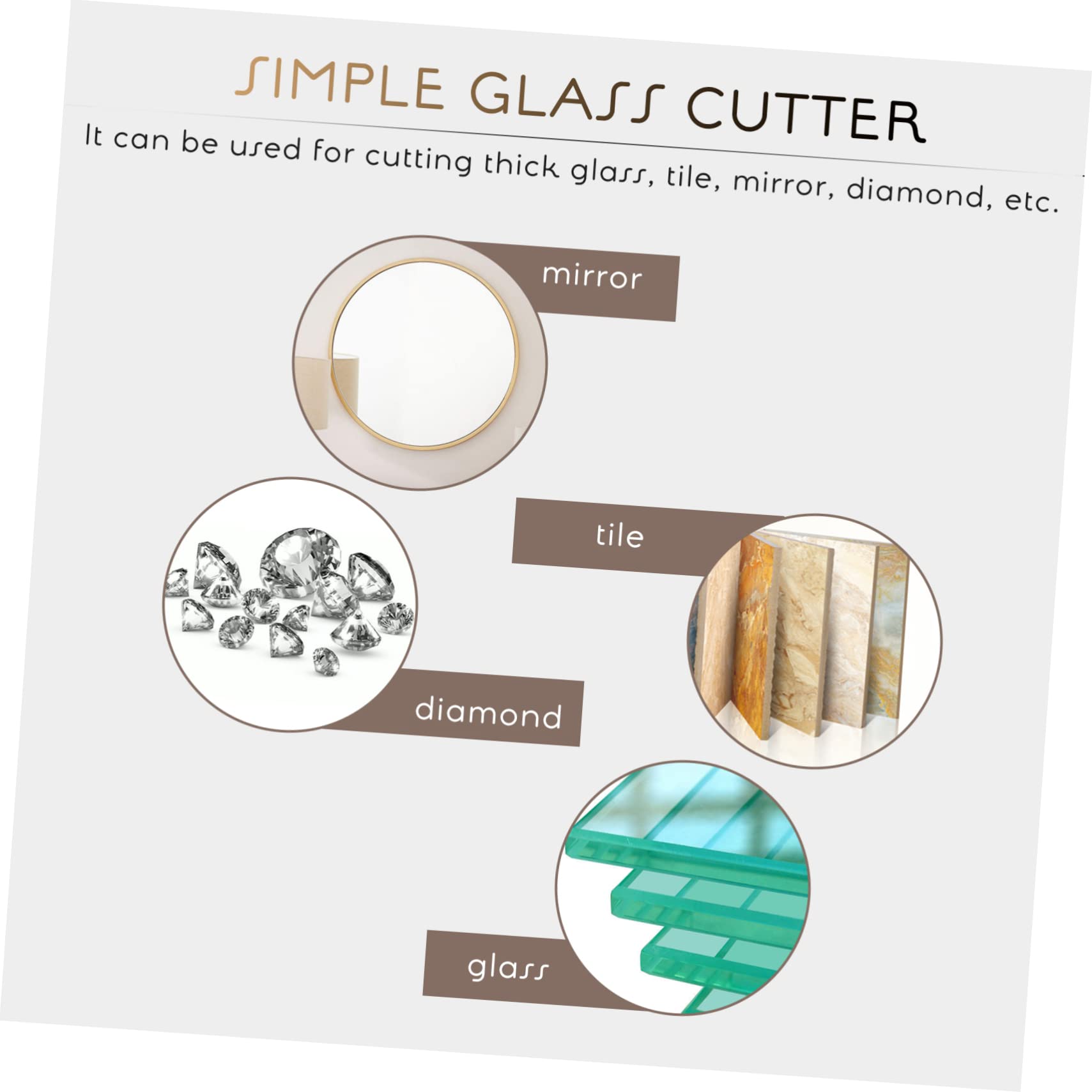 2piezas Cortador De Vidrio Profesional De Diamante Herramienta Multifuncional Para Cortar Vidrio Botellas y Espejos Compacto Para Proyectos De Bricolaje y Decoración Del Hogar