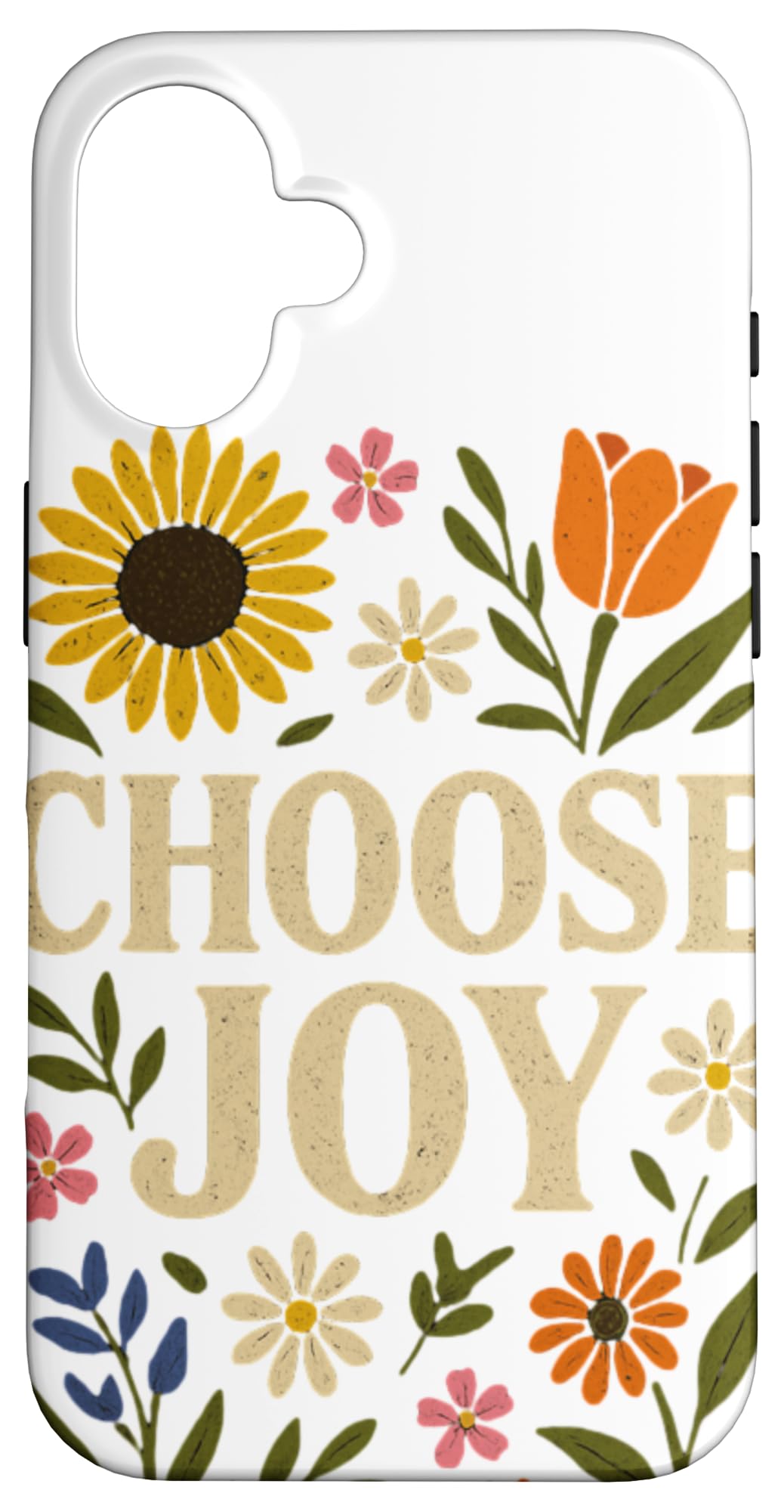 Choose, Joy Floral Affirmation Cottagecore Boho Art Case for iPhone 16