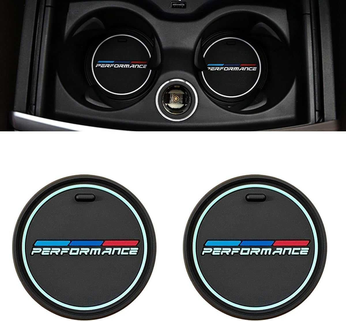 2 Pack Car Cup Holder Coasters for Ford Explorer EV 2024, Anti-Slip Silicone Insert Mats, Auto Interior Accessories, Cup Pads,81mm