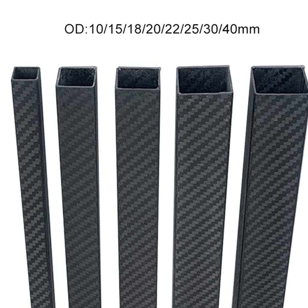1 Pezzo Di Lunghezza 1000 Mm OD 8 10 15 18 20 22 25 30 35 40 Tubo In Fibra Carbonio, Superficie Opaca Ad Alta Resistenza Quadrato 3K(12x12x10mm Plain)
