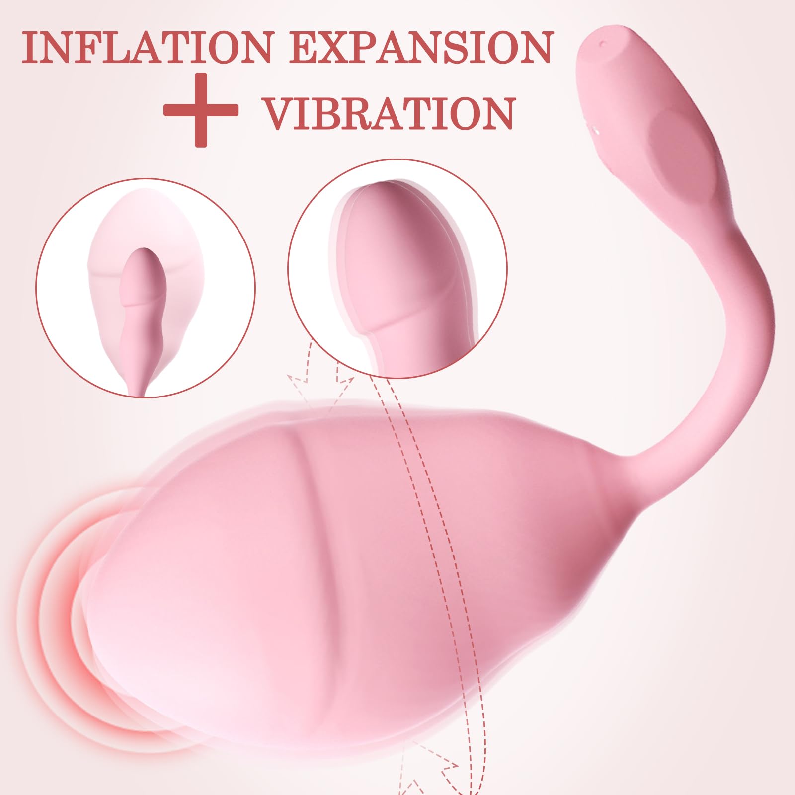 BDSMYEE Plug Anal Gonflable Buttplug Femme, Vibromasseur Plug Anal Gonflable avec 10 Modes de Vibration Stimulation du Point G Jouets Sexuels de Masturbation pour Femmes