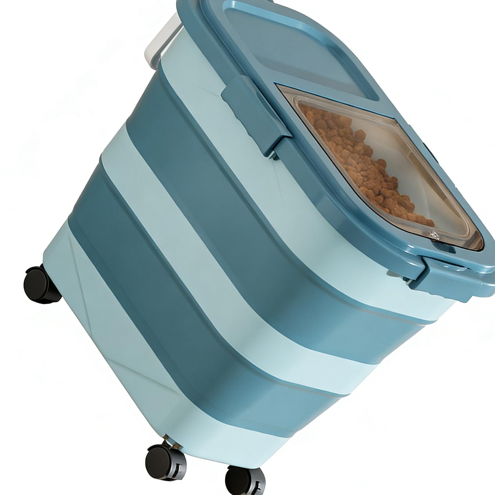 Hsioluted Compact Expandable Cereal Container with Two Rubber Seals and Pellucid Space Saving Foldable Container