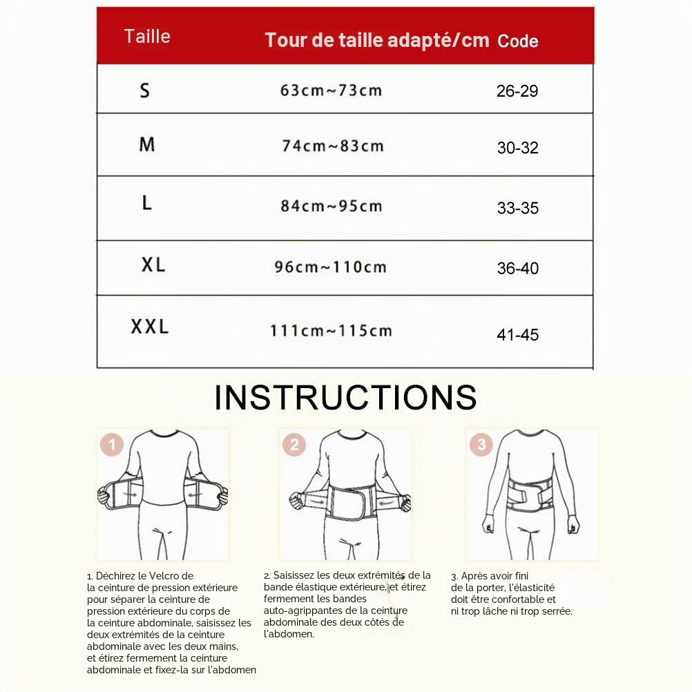 Ceinture de Soutien Lombaire à thérapie magnétique Ceinture Auto-chauffante pour Le Bas du Dos