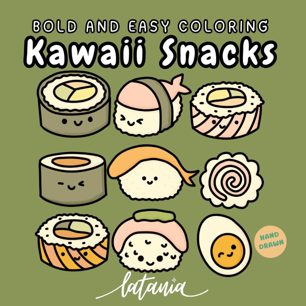 Kawaii Snacks: A Bold and Easy Cute Food Coloring Book