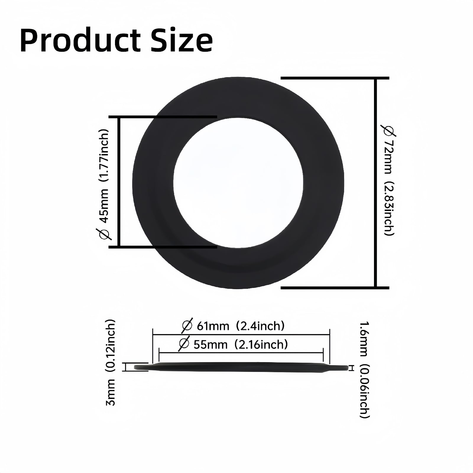 3pcs Replacement Toilet Flush Valve Rubber Seal Washer,Toilet Seal,Flush Valve Gasket for Siamp T-oilet Flush Valves 49 and 50,Leaking T-oilet Repair,to-ilet Cistern F-Lush Parts,to-ilet F-Lush - Image 2