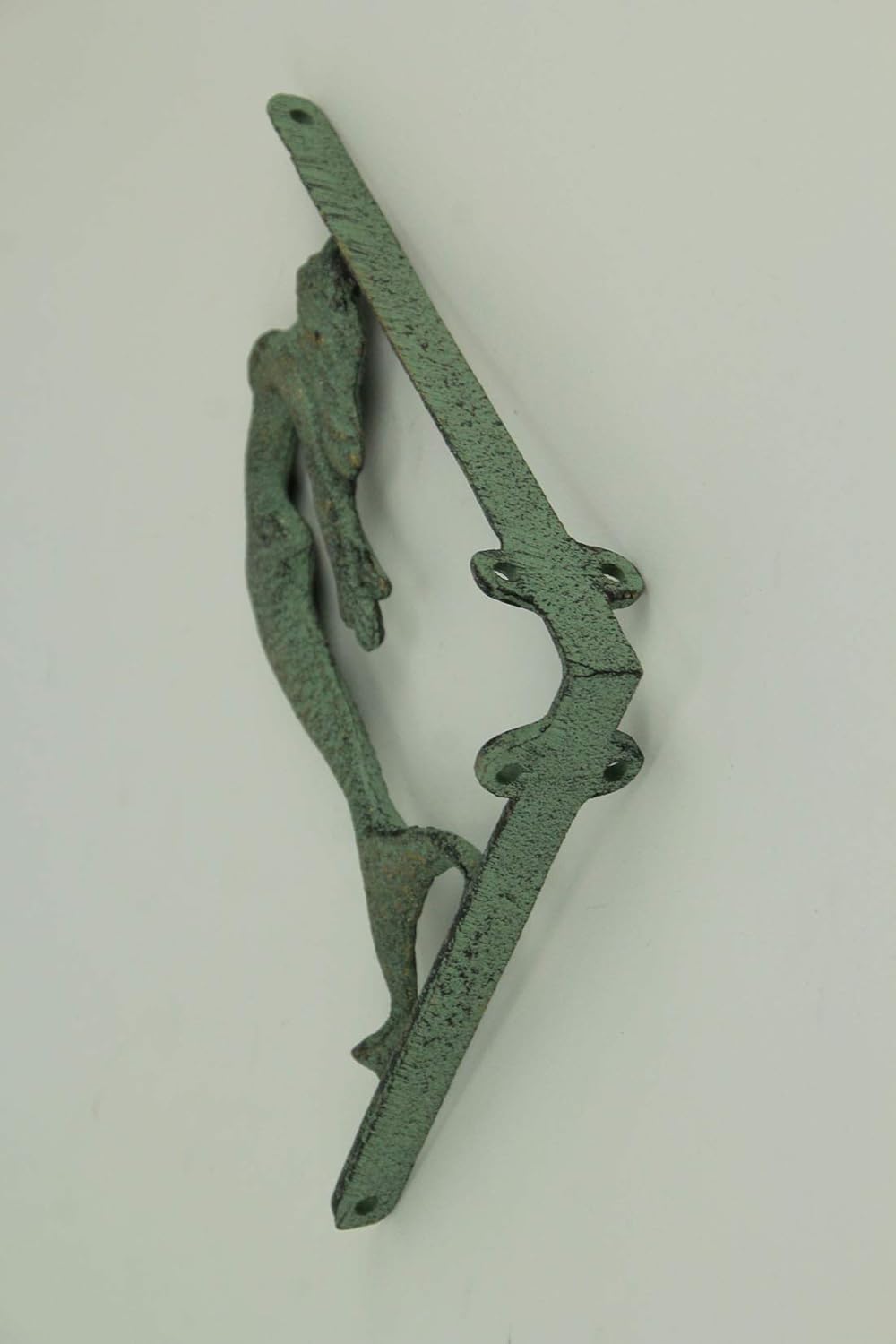 Set of 2 Verdigris Green Cast Iron Swimming Mermaid Wall Shelf Brackets - Easy Install - 7 Inches Long - Decorative Accents for Your Nautical Home Decor