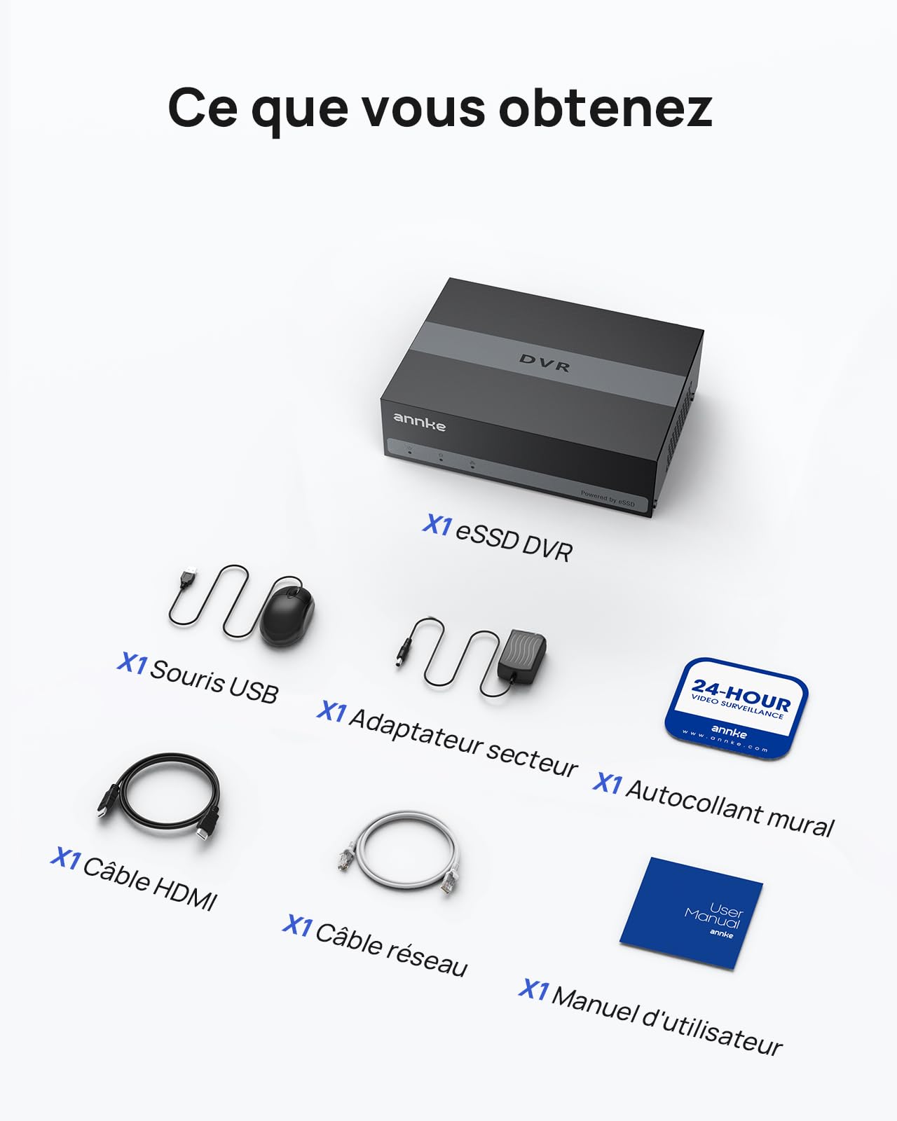 ANNKE 4 Kanal 3K Lite 5 in 1 DVR Rekorder mit 1 TB interner SSD Festplatte | 3K 4 CH 5 in 1 DVR Überwachungssystem Rekorder für CCTV Analoge Kameras,Personen- und Fahrzeugerkennung,Verkabelt BNC-Eingang