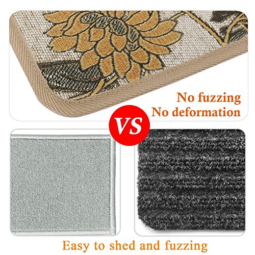 Seloom Carpet Stair Treads Non Slip 1 Piece Indoor Skid Resistant Stair Treads Rugs Rubber Backing,30"x8",Beige