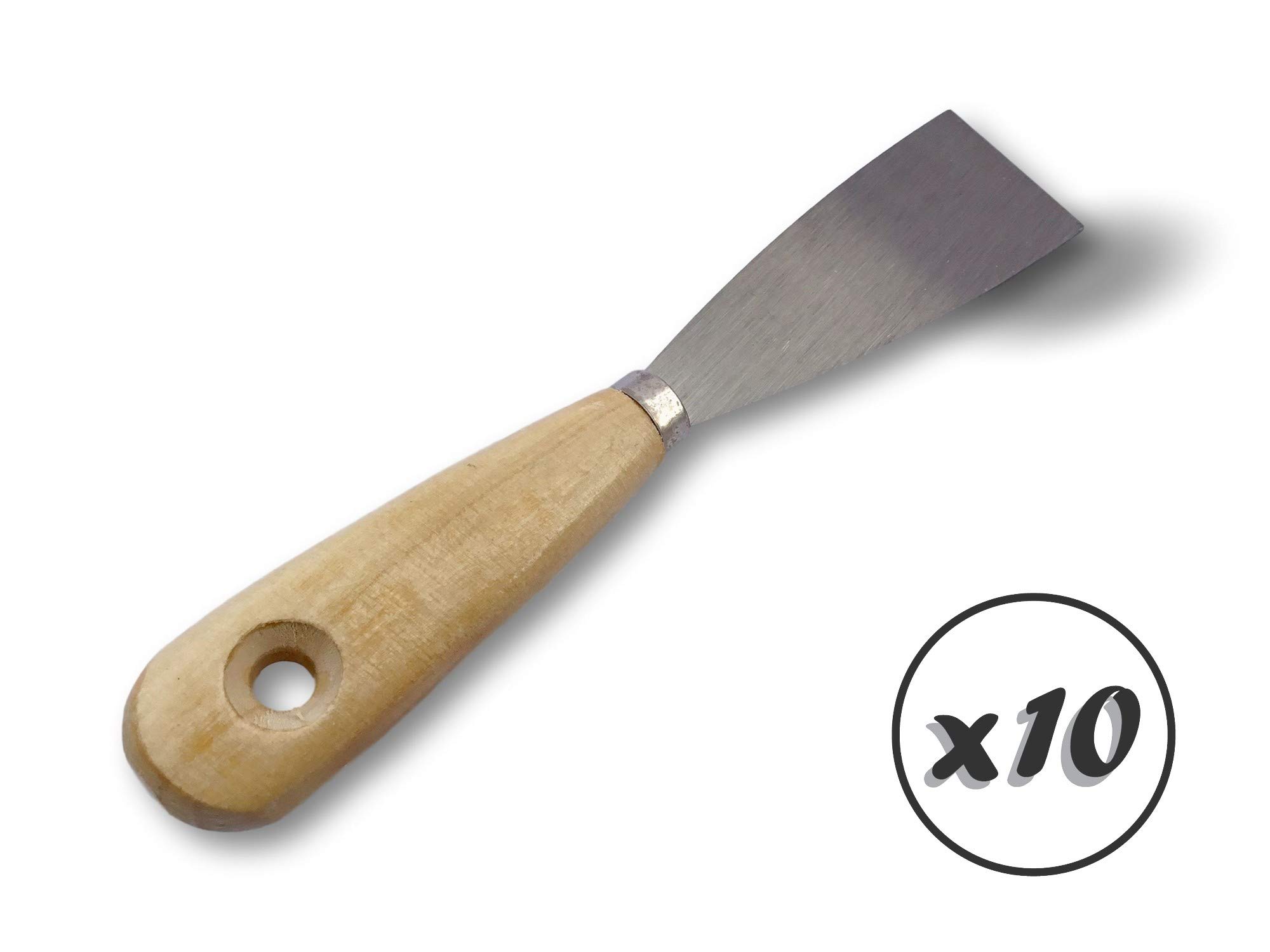 Kibros Lot 10 couteaux à enduire acier poli spatule grattoir 40 mm