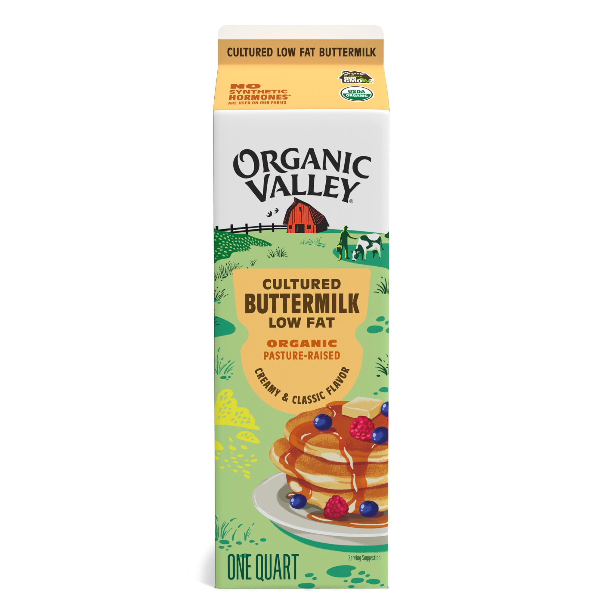 Organic Valley, Organic Low Fat Cultured Buttermilk, Pasteurized, Quart, 32 Ounces