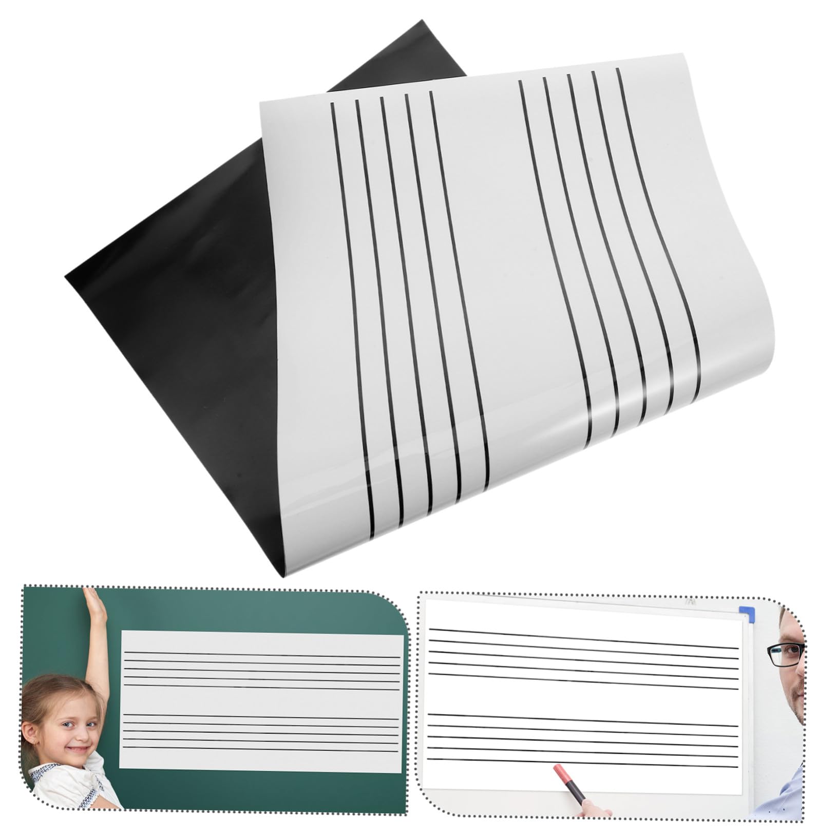 Magnetisches Musiknoten Whiteboard Notenzeile Tragbar Wiederverwendbar Trocken Abwischbar Robust Weiches Material Für Musikunterricht Klassenzimmer Persönliche Nutzung