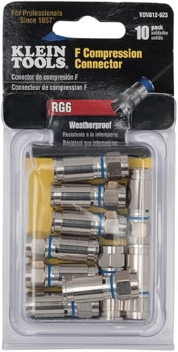 Miniatura 6 de Klein Tools Kit de instalación coaxial con engarzador, cortador, pelador, conectores y conectores de compresión F resistentes a la intemperie