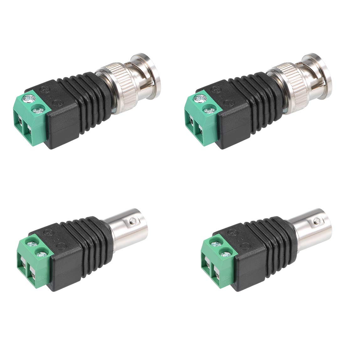 uxcell 2Pair Cat5 to Coaxial Camera CCTV BNC Male/Female Jack Connector Screw Terminal-image-48