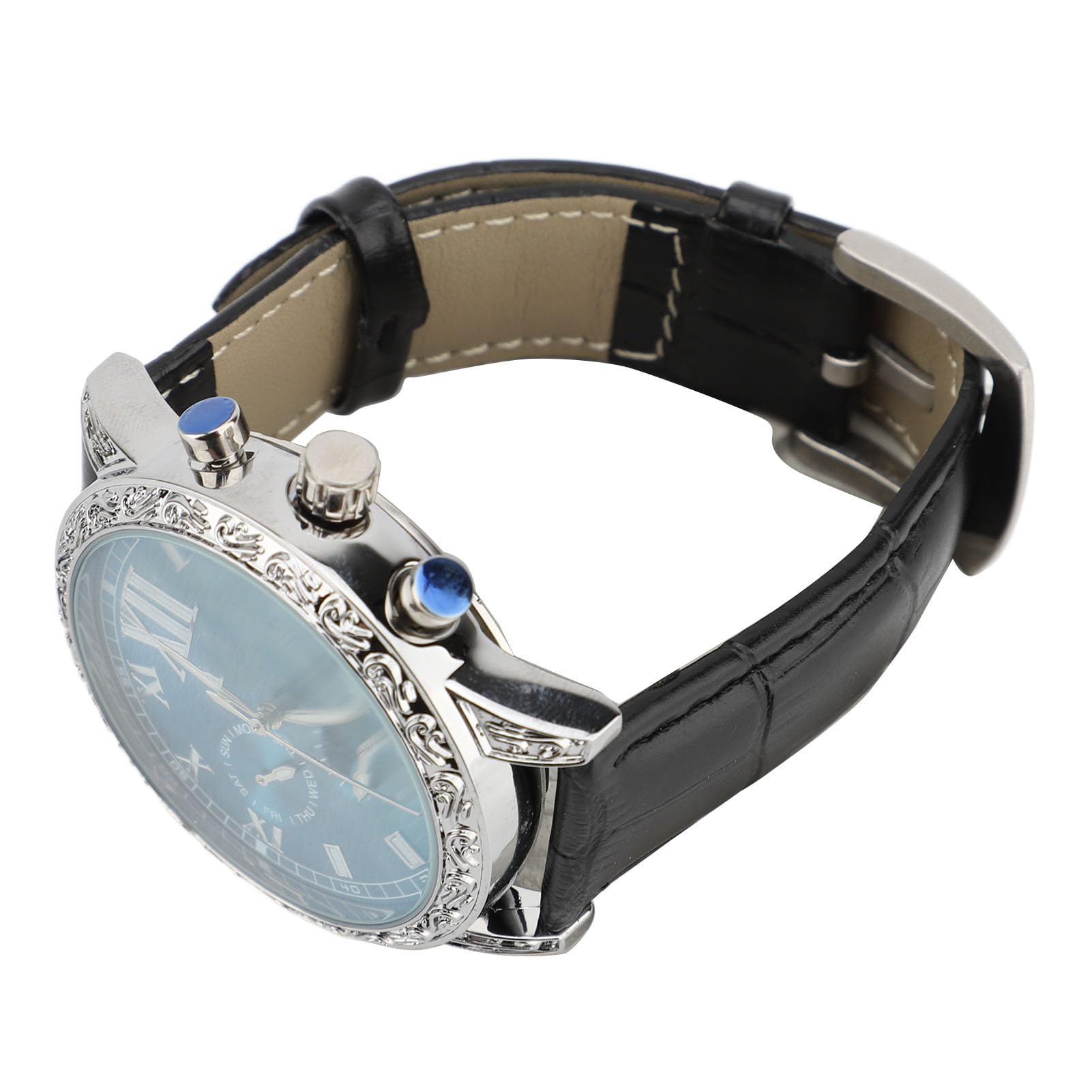 Reloj Mecánico Automático Diseño de Fase de Luna Luminosa para Uso Diario 30m Impermeable Hombres Cuero Lujo 1 Unidad
