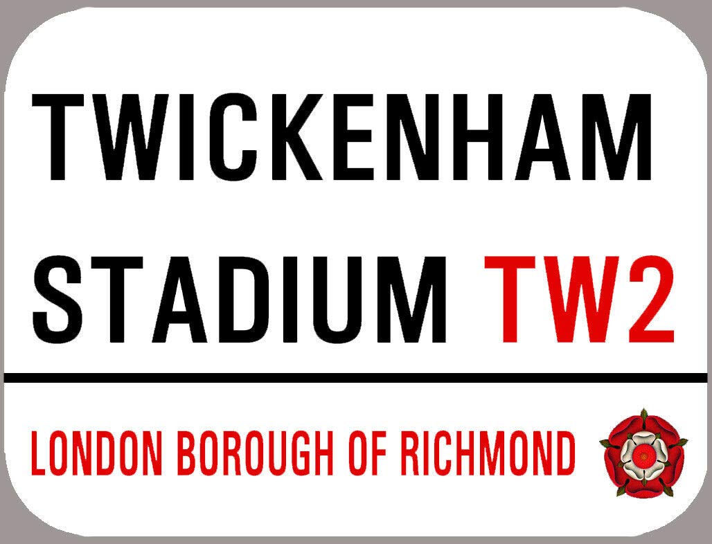 Inga Plaque76 England Rugby Twickenham Stadiummetal Sign/Retro Decor Plaque 8X12 Inch