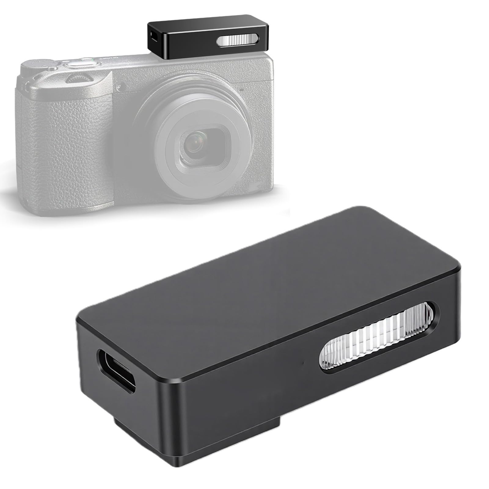 Cuifati Flash per Fotocamera per RicohGR, 2 modalità Regolabili Flash con Slitta a Contatto Caldo per Fotocamera Digitale RicohGR4 GR3, Esterno Ricaricabile con Porta di Tipo C