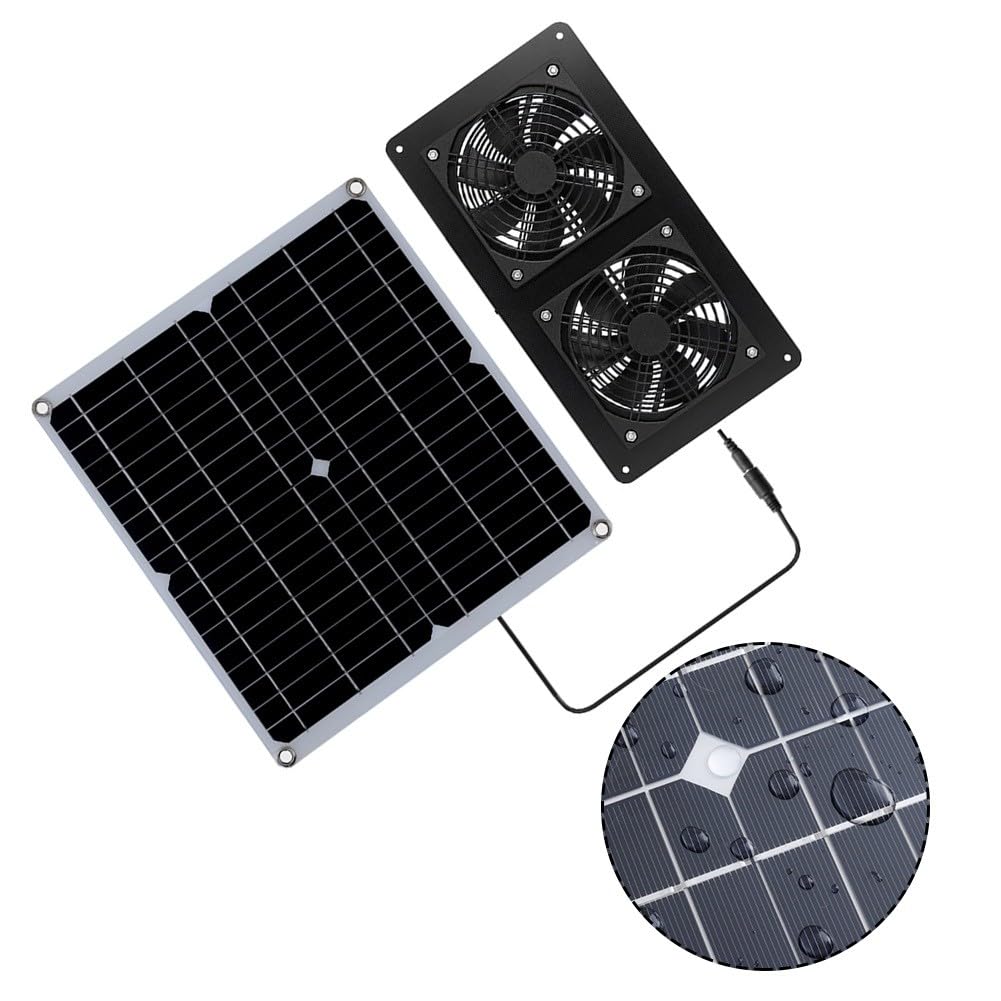 Ventola di estrazione solare esterna 30W 12V impermeabile pannello solare estrattore aria ventilatore per cani pollaio camper serra utensili elettrici