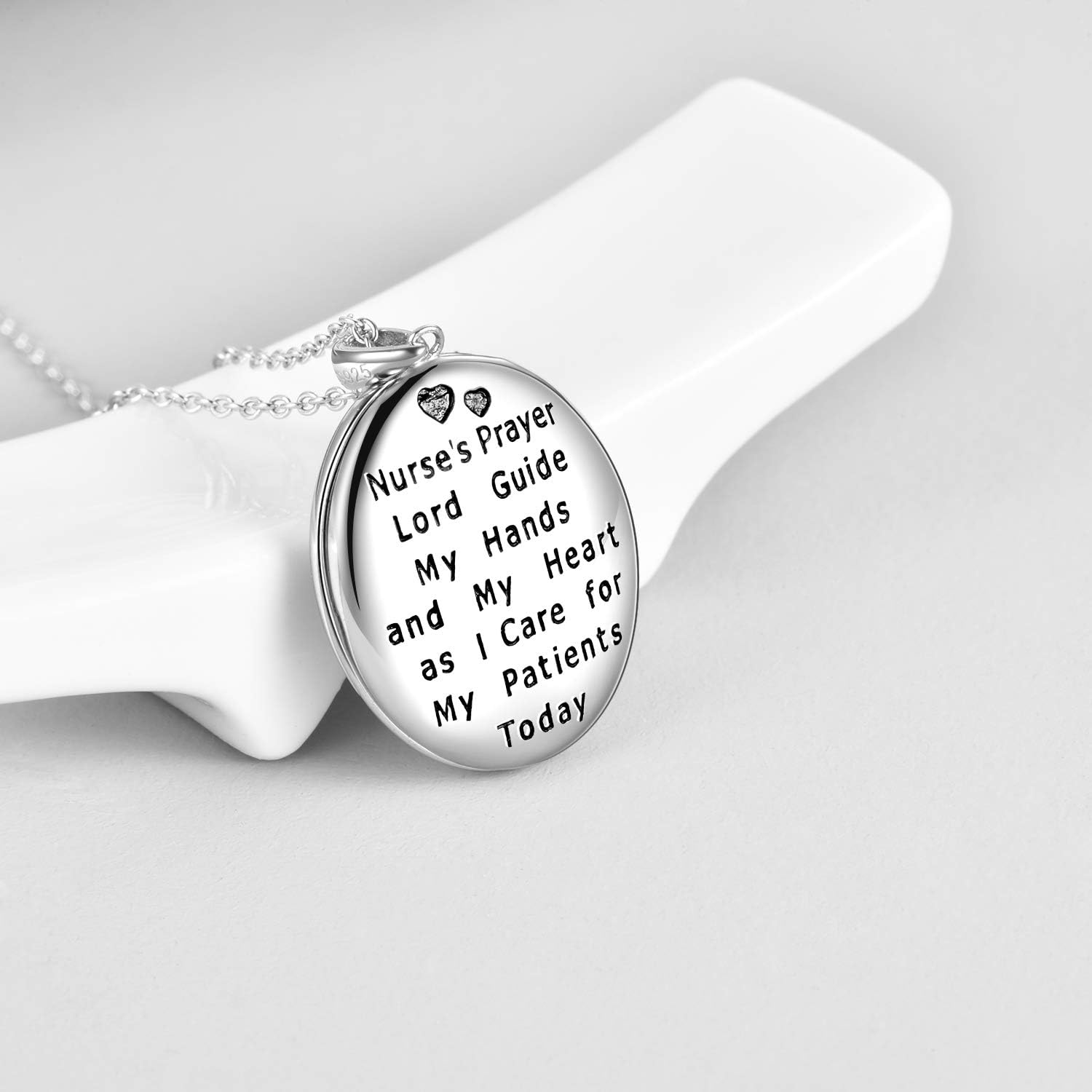POPKIMI Gifts for Nurse Doctor Caduceus Stethoscope Locket Necklace That Holds Pictures Photo Doctor Nursing Medicine Themed Sterling Silver Nurse Jewelry - Image 3