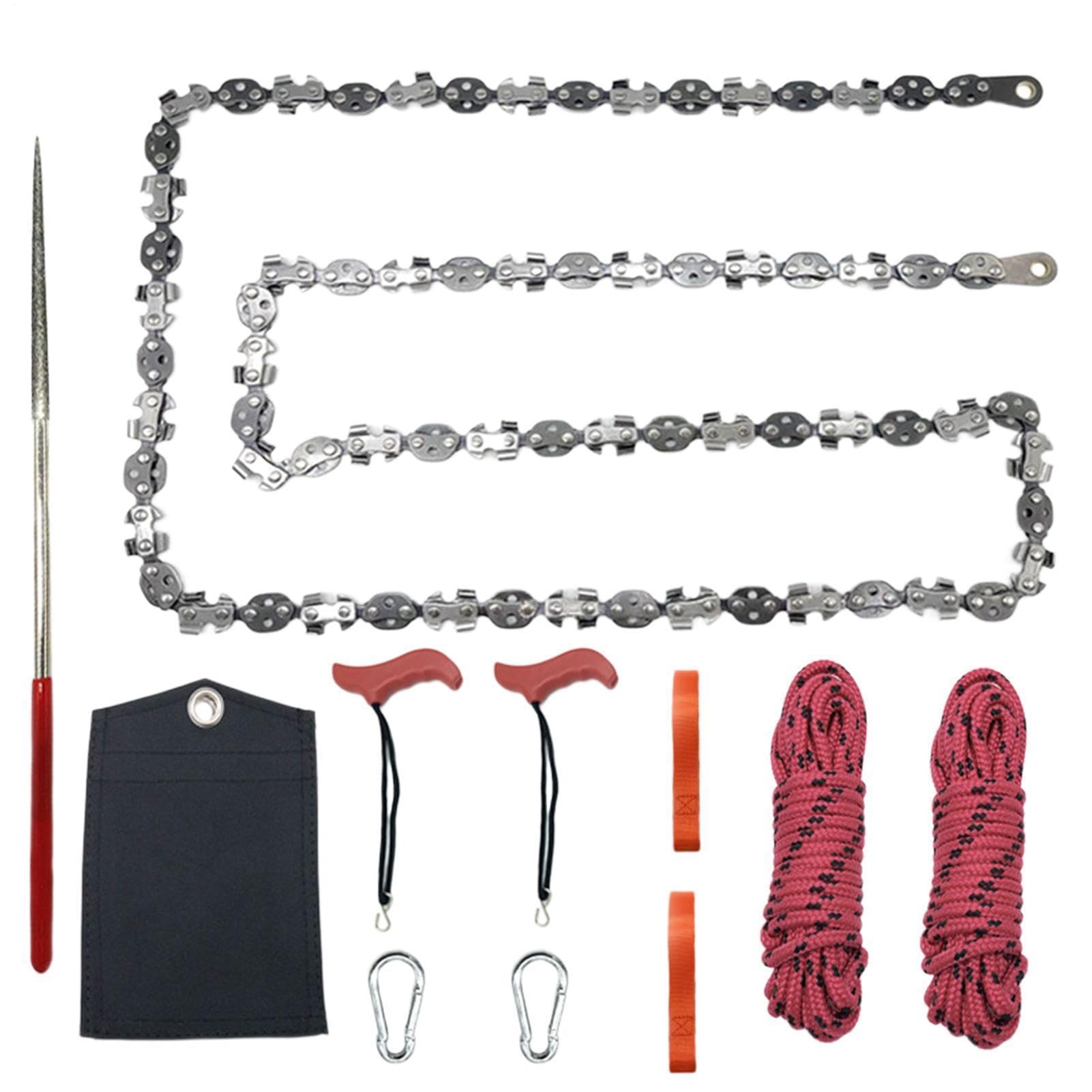 Rope Saw - High Limb Rope Saw | Ropee Chain, Reach Chainsaw for Tree Limb | Manganese Steel Cutting Tool for Backpacking, Survival, Gardening, Camping Fast and Easy Pocket Chainsaw