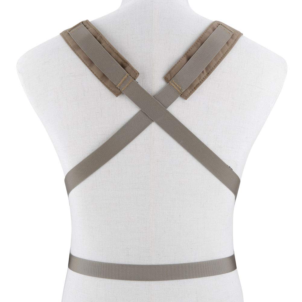 Harnais réglable en X pour Gilet de Torse avec 5,56 Pochettes de Fusil de 9 mm pour Airsoft Shooting Wargame Paintball